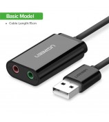 UGREEN 30724 USB Audio Adapter External Stereo Sound Card with 3.5mm Headphone and Microphone Jack for Windows Mac Linux PC Laptop PS4