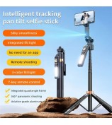 CL10 1.8m Gesture Tracking Tripod 3-Color Fill Light Selfie Stick with Remote Control - Black