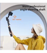 CL10 1.8m Gesture Tracking Tripod 3-Color Fill Light Selfie Stick with Remote Control - Black