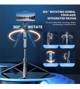 K29 2.15m Handheld Bluetooth Selfie Stick 360 Degree Rotatable Gimbal Tripod Stand