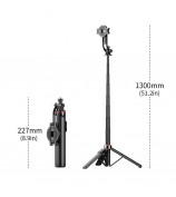 C20 1.3m Detachable Magnetic Phone Holder Extendable Tripod Stand Live Streaming Bluetooth Selfie Stick