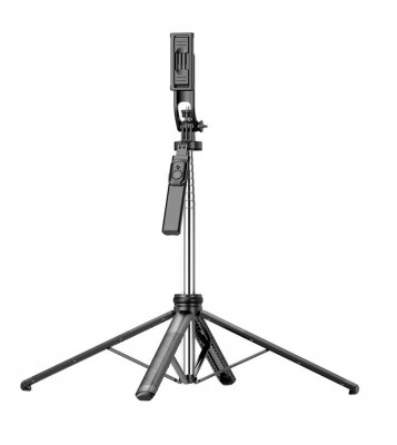 C19 1810mm 8-section Extendable Panoramic 4-Leg Tripod Stand Folding Selfie Stick for Streaming and Vlogging