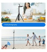 C06 1.83m Extendable Tripod Phone Camera Floor Stand Aluminum Alloy Bluetooth Selfie Stick