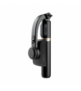 Q08 450mAh Anti-Shake 360-Degree Gimbal Tripod Bluetooth Selfie Stick Aluminum Alloy Pole - Black