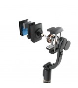 Q08 450mAh Anti-Shake 360-Degree Gimbal Tripod Bluetooth Selfie Stick Aluminum Alloy Pole - Black