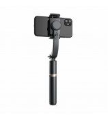 Q08 450mAh Anti-Shake 360-Degree Gimbal Tripod Bluetooth Selfie Stick Aluminum Alloy Pole - Black