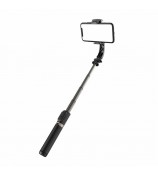 Q08 450mAh Anti-Shake 360-Degree Gimbal Tripod Bluetooth Selfie Stick Aluminum Alloy Pole - Black
