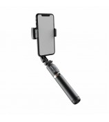 Q08 450mAh Anti-Shake 360-Degree Gimbal Tripod Bluetooth Selfie Stick Aluminum Alloy Pole - Black
