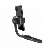 Q08 450mAh Anti-Shake 360-Degree Gimbal Tripod Bluetooth Selfie Stick Aluminum Alloy Pole - Black