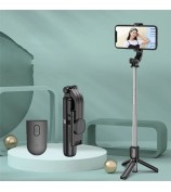 H8 3 in 1 Selfie Stick Phone Tripod Extendable Monopod with Bluetooth Remote for Smartphone Selfie Stick - Black