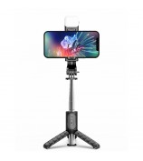 Q11s Portable Extendable Stainless Steel Pole Bluetooth Remote Control Phone Selfie Stick Holder Tripod with Fill Light