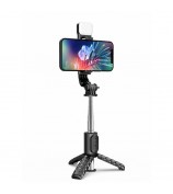 Q11s Portable Extendable Stainless Steel Pole Bluetooth Remote Control Phone Selfie Stick Holder Tripod with Fill Light