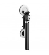 R17DS 1.75m Portable Bluetooth Selfie Stick Retractable Tripod Phone Stand with Dual Fill Lights 360-Degree Rotating Photography Live Streaming Devices - Black
