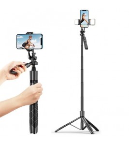 L16 34-153cm Extendable Selfie Stick Tripod Stand Camera Gimbal Stabilizer Phone Clip Holder Wireless Bluetooth Remote Control with Dual Lights