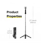 TELESIN WS-22005 Magnetic Phone Mini Selfie Stick Bluetooth Control Aluminum Alloy Tripod Telescopic Monopod for iPhone 12-15 Series