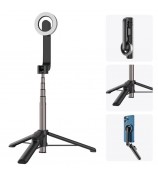 TELESIN WS-22005 Magnetic Phone Mini Selfie Stick Bluetooth Control Aluminum Alloy Tripod Telescopic Monopod for iPhone 12-15 Series