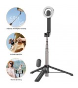 TELESIN WS-22005 Magnetic Phone Mini Selfie Stick Bluetooth Control Aluminum Alloy Tripod Telescopic Monopod for iPhone 12-15 Series