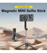 TELESIN WS-22005 Magnetic Phone Mini Selfie Stick Bluetooth Control Aluminum Alloy Tripod Telescopic Monopod for iPhone 12-15 Series