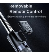 Z16 Pro 175cm Tripod Stand Remote Control Folding Bluetooth Selfie Stick with Fill Light - Black