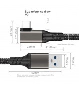 For Oculus Quest 1 / 2 1m 3A USB3.2 Gen2 Fast Charging Link Cable VR Headset USB-A to USB-C 10Gbps Data Transfer Cord