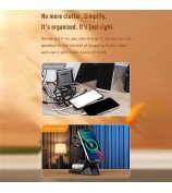2406 Multifunction Bluetooth Speaker Atmosphere Light 15W Magnetic Phone Wireless Charger - Black