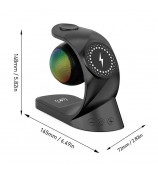 2406 Multifunction Bluetooth Speaker Atmosphere Light 15W Magnetic Phone Wireless Charger - Black