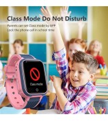 LT21 1.4-inch IPS Touch Screen Kids Smart Watch Step Counter Sports Watch Waterproof Bracelet with Camera Alarm Clock Location - Pink