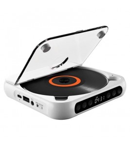 KC-918 CD Player with LCD Screen Portable Bluetooth Speaker Audio Repeater for Home Car - White
