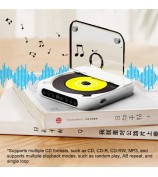 KC-918 CD Player with LCD Screen Portable Bluetooth Speaker Audio Repeater for Home Car - White