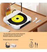 KC-918 CD Player with LCD Screen Portable Bluetooth Speaker Audio Repeater for Home Car - White