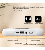 KC-918 CD Player with LCD Screen Portable Bluetooth Speaker Audio Repeater for Home Car - White