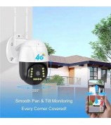 V380-P12-4G 3.0MP Camera Night Vision 4G APP Remote Monitoring Outdoor Home Security IP Camera, No Memory Card - US Plug