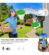 V380-P12-4G 3.0MP Camera Night Vision 4G APP Remote Monitoring Outdoor Home Security IP Camera, No Memory Card - US Plug