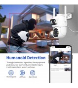 ESCAM QF500 5+5MP Dual Lens HD WiFi Camera Motion Detection Two-Way Audio Waterproof Security Camera - US Plug