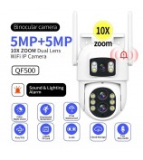 ESCAM QF500 5+5MP Dual Lens HD WiFi Camera Motion Detection Two-Way Audio Waterproof Security Camera - US Plug