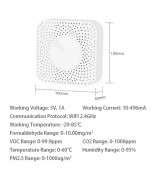 6-in-1 Tuya WiFi Air Quality Detector PM2.5 / Formaldehyde / VOC / CO2 / Temperature / Humidity Tester