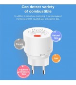 Zigbee Smart Gas Detector Real-Time Monitoring App Control 70dB Alarm Natural Gas Leak Sensor - EU Plug