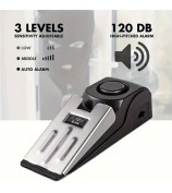 ABS + Stainless Steel Smart Door Stopper 120dB Anti-Theft Alarm for Hotel Home Office