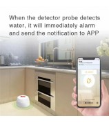 Tuya WiFi Water Leak Detector Flood Sensor Remote Monitoring Flood Alert Overflow Security Alarm