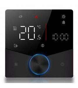BHT-009GBLW Floor Radiation Heating Thermostat with Knob Digital Temperature Controller - Black