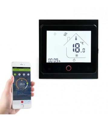 BHT-002 Electric Floor Heating Smart Thermostat 3.0-inch LCD Touch Screen WiFi Controller Panel - Black