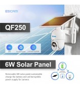 ESCAM QF250 1080P WiFi Solar IP Camera WiFi Wireless 6W Solar Panel Battery Powered Home Security Camera