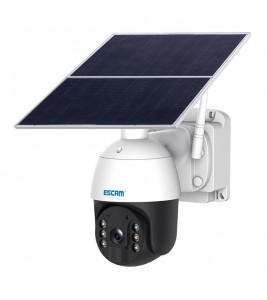 ESCAM QF724 Solar Power 3.0MP Camera Two-way Audio Talk PIR Night Vision Surveillance PT Camera - EU Plug