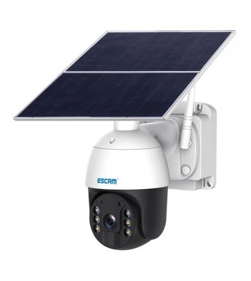 ESCAM QF724 Solar Power 3.0MP Camera Two-way Audio Talk PIR Night Vision Surveillance PT Camera - EU Plug