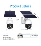 ESCAM QF724 Solar Power 3.0MP Camera Two-way Audio Talk PIR Night Vision Surveillance PT Camera - EU Plug