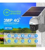 ESCAM QF724 Solar Power 3.0MP Camera Two-way Audio Talk PIR Night Vision Surveillance PT Camera - EU Plug