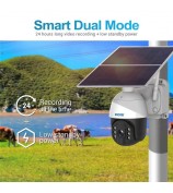 ESCAM QF724 Solar Power 3.0MP Camera Two-way Audio Talk PIR Night Vision Surveillance PT Camera - EU Plug