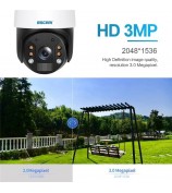 ESCAM QF724 Solar Power 3.0MP Camera Two-way Audio Talk PIR Night Vision Surveillance PT Camera - EU Plug