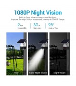 ESCAM QF724 Solar Power 3.0MP Camera Two-way Audio Talk PIR Night Vision Surveillance PT Camera - EU Plug