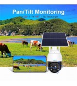 ESCAM QF724 Solar Power 3.0MP Camera Two-way Audio Talk PIR Night Vision Surveillance PT Camera - EU Plug